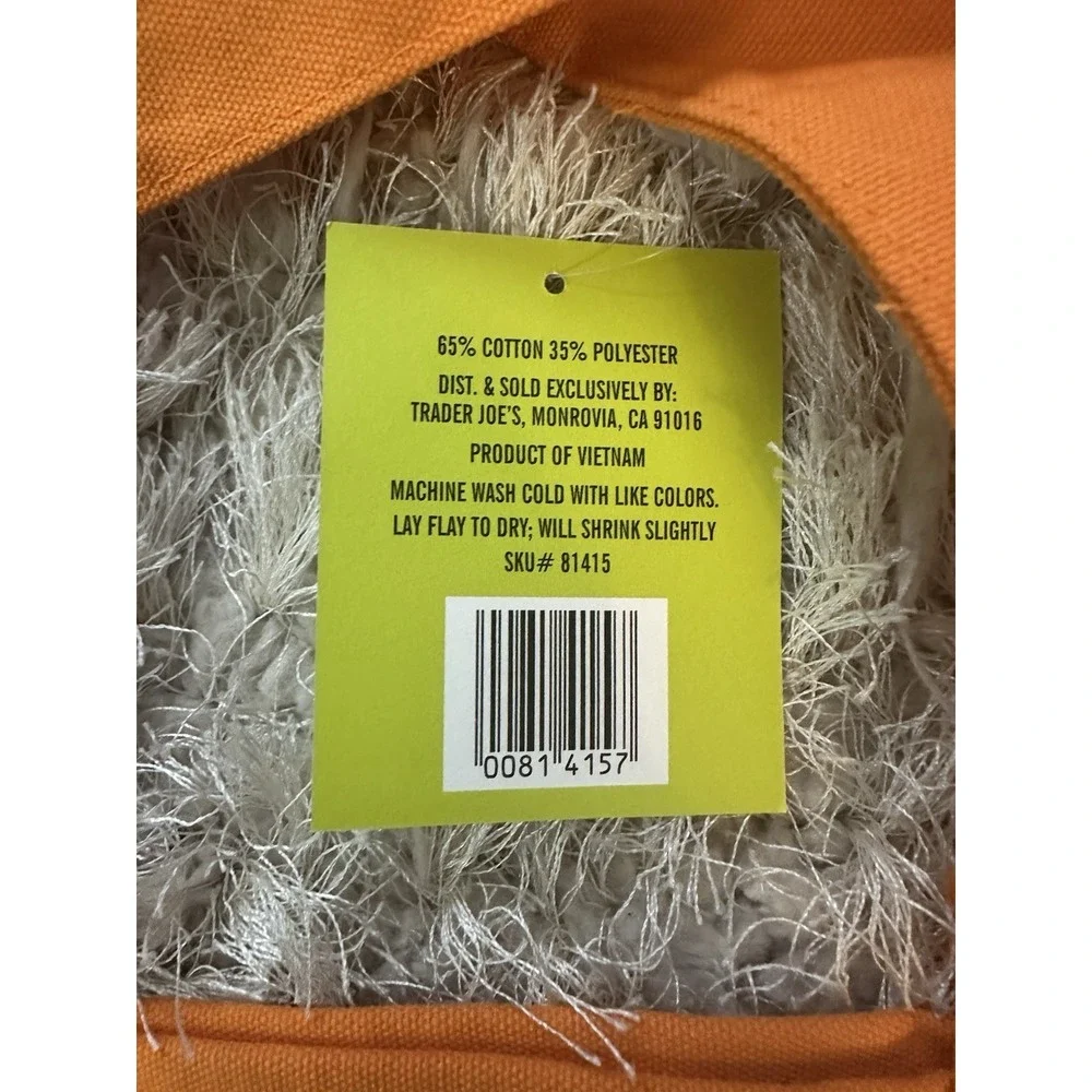 Trader Joe's Mini Trick Or Treat Canvas Tote Bag ORANGE HALLOWEEN RARE FAST SHIP